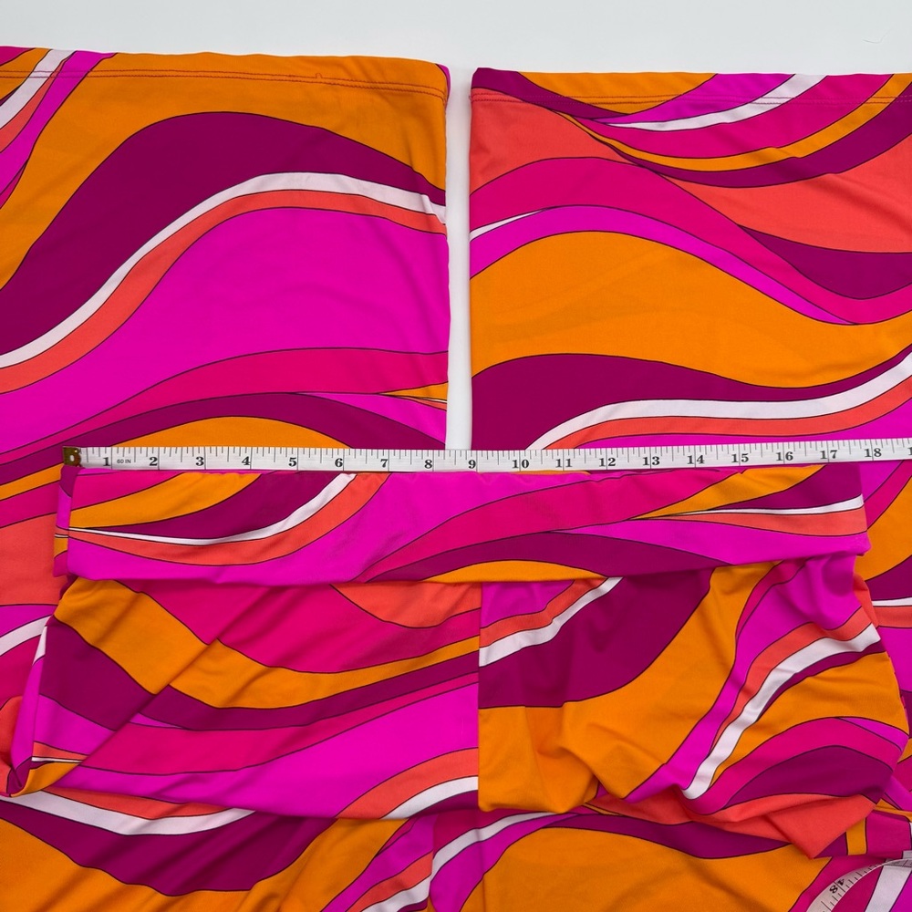 Trina Turk Vivid Vista Pink and Orange Wide Leg Cover up Pants, Size XL - Picture 5 of 12